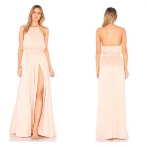 Privacy Khloe Thigh High Slit Gown in Dusty Pink